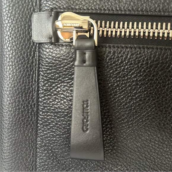 Tom Ford Buckley Zipper Portfolio Clutch Man Bag Pebbled Leather - Picture 16 of 16